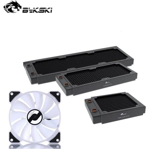 Bykski PC Radiator +Water Cooling Fan AIO kit ,30mm Thin Copper Liquild Cooler Row ,Support 12CM Fan ,120/240/360