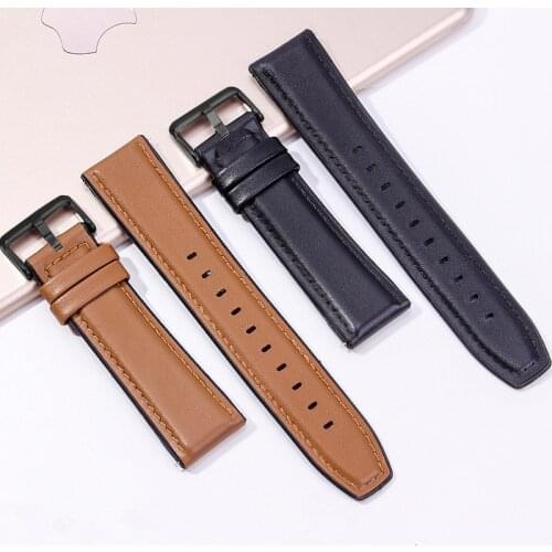 22mm Leather Strap Watchband for Samsung Galaxy Watch 46mm Gear S3 Strap for Huawei Watch GT2 Smart Wriststrap for Amazfit GTR