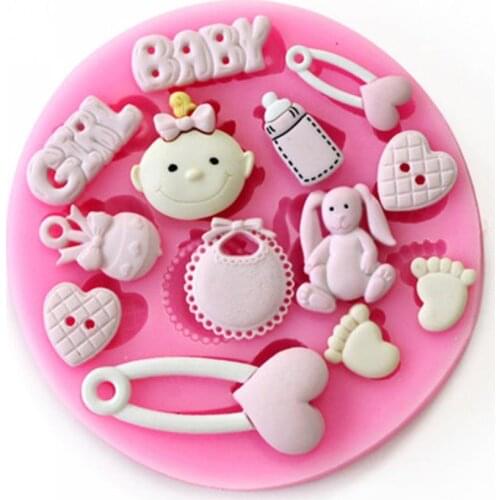 Diy Lovely Girl Baby Pin Silicone Mold Sugarcraft Baking Tool Cake Decoration Xmas Gift Cake Decorating Tools Clay Art Moulds