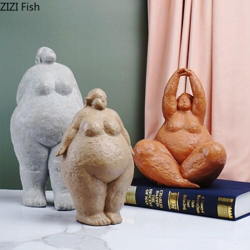 Abstract Fat Character Statue Resin Figurines Ornaments Living Room Decoration Figures Sculpture Artwork Modern Home Decor