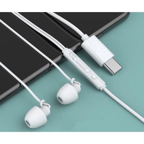 Type C In-Ear Earbud Wired Noise Reduction Stereo Cord Earphone Headset 3.5mm for iPhone Samsung Xiaomi Huawei MP3 MP4