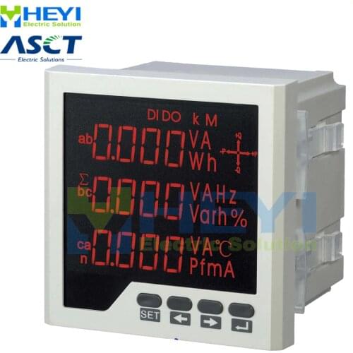 Three phase digital meter 96*96mm smart multifunction meter with RS485 for current voltage frequency active power reactive power
