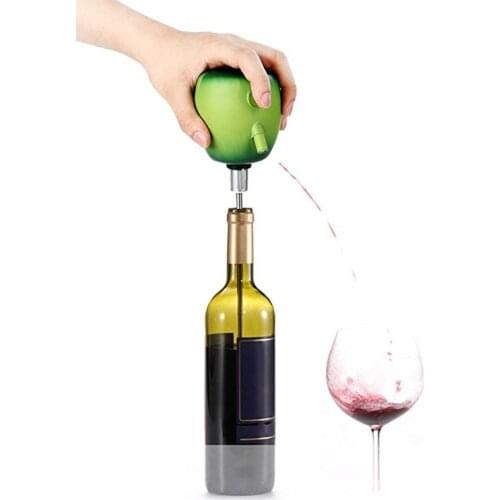Wine Pourer Cider Electric Decanter Pump Apple Design with Food Grade Stainless Steel Sucker Wine Accessories for Home Bar