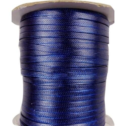 4mm Navy Blue Flat Korea Polyester Waxed Cord Wax Rope Thread+100Yards+Jewelry Findings Accessories Bracelet Necklace String