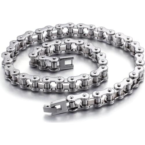 High Quality 11mm 22" Mens Chain Biker Motorcycle Chain 316L Stainless Steel Necklace Tone Heavy 162g Cool