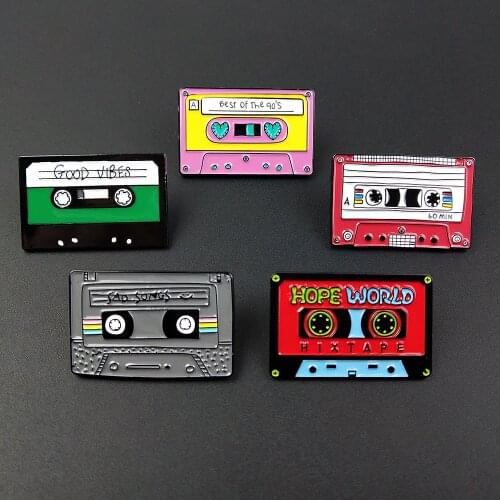 Funny Magnetic Tape Enamel Pins Brooches Badges DIY Bags Metal Pin Gifts For Friends Jewelry Brooch For Clothes Backpack Hats