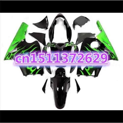 100%Fits For KAWASAKI ZX12R 2002 2003 2004 2005 2006 NINJA green flame black ZX-12R 02 03 04 05 06 Fairing-Dor D injection