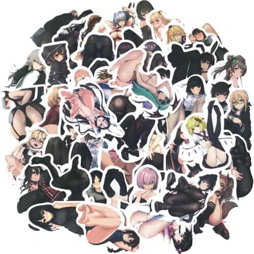 100PCS Sexy Cute Anime Cartoon Girl Beautiful Feet Black Silk Graffiti Stickers Helmet Skateboard Decoration Stickers Wholesale