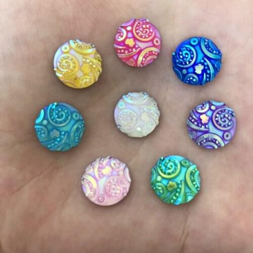 200pcs AB Resin 12mm Round Fun Combination Flatback Rhinestone Wedding Button DIY DIY Resin Ornaments R62*5