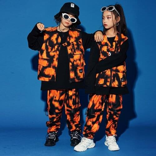 2020 Fashion Boys Ballroom Hip Hop Dancing Costumes For Kids Camouflage Vest Hiphip Pants Street Dance Wear Rave Clothes DQS5800
