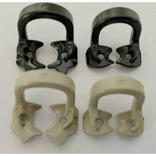 4Pis/lot Dental Rubber Dam Clamps Clip Barrier Clips Soft Resin Molar Premolar Black