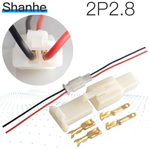5set 2.8 2P automotive Wire Connector Plug 2 Pins Electrical Car Motorcycle