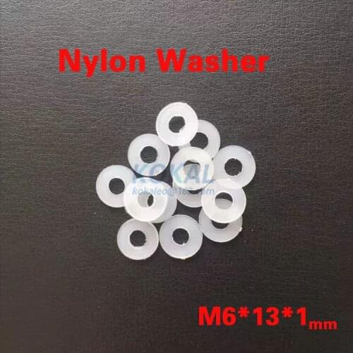 [6*13*1] High Quality 500Pcs/lot M6 Flat Plastic Nylon Spacer Flat Washers Insulation Gasket Ring White New 6*11*1mm