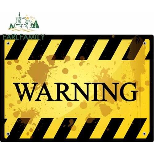 EARLFAMILY 13cm x 9.2cm For Warning Sign Body For Car Stickers Anime Graphics Decal Graffiti Sticker Bumper Decoration