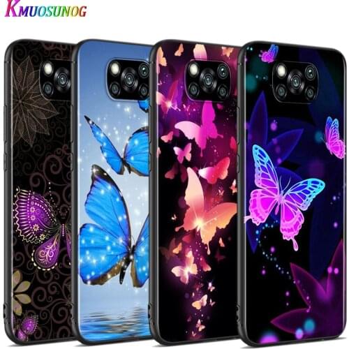 Butterflies On Flowers For Xiaomi Poco X3 NFC M2 X2 F2 F3 C3 M3 F1 Pro Mi Play Mix 3 A3 A2 A1 6 5 Lite Soft Phone Case