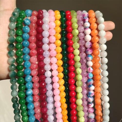 Natural Stone Variety Of Jades Beads Round Loose Spacer Beads For Jewelry Making 4/6/8/10/12mm DIY Handmade Bracelets Wholesale