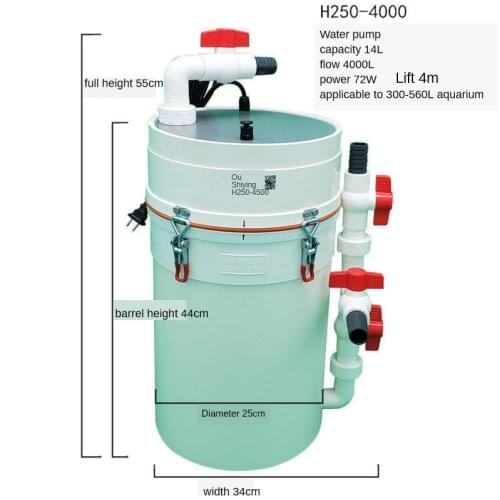 Aquarium Filter Bucket Aquarium Filter Bucket Ultra-Quiet External Aquarium Filter Bucke External Fish Tank High Power Filter