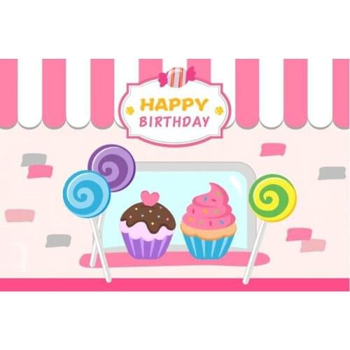 Happy Birthday Cake Store Backdrop Photography Background Photo Booth Studio Decor