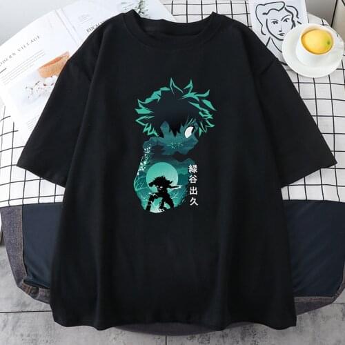 My Hero Academia Crewneck Womens T-Shirt Japanese Hip Hop Streetwear Couple Slim Menswear Wear Fashion Breathable Unisex T Shirt
