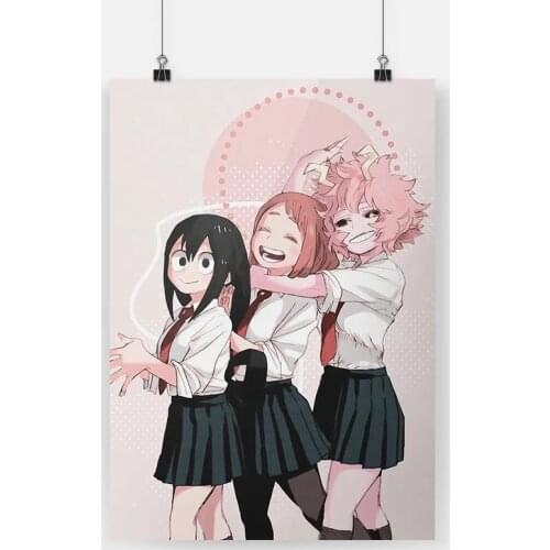 HD Printed Bnha Girls Ochaco Tsuyu Ashido Canvas Painting Wall Art Home Decor Pictures Living Room Modular Poster Framework