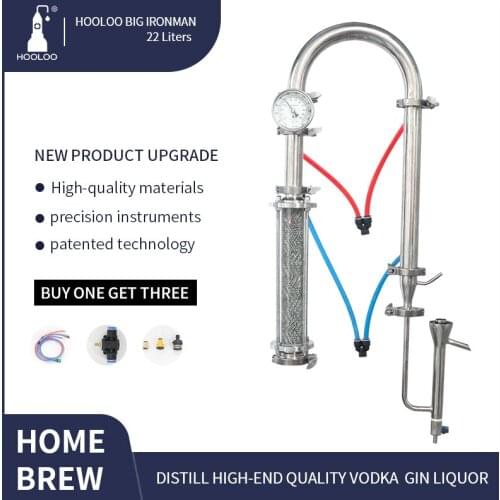 HOOLOO Stainless Steel Distillation Tower With Parrot Beak Household Distillation Column Brewing Equipment New