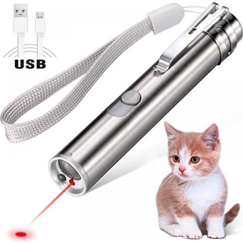 Cat Chaser Toys 3 In 1 Multi Function Funny Cats Laser Toy Interactive USB Rechargeable LED Light Pointer Exercise Training Tool