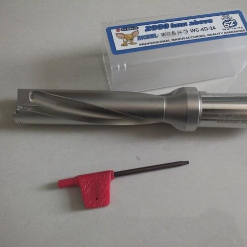 Hight quality WC-24-4D C25 U drill indexable drill CNC TOOL 24mm-4D Machining length=96mm for WCMX** insert