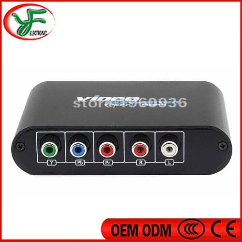 PS2 XBOX 5 RCA Component to HDMI Converter RGB YPbPr to HDMI Converter AV Video Audio v1.3 HDCP YPbPr/RGB + R/L audio to HDMI