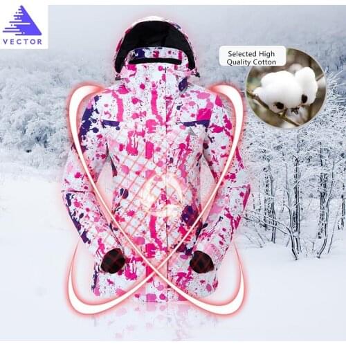 VECTOR Brand Women Ski Jacket Windproof Waterproof Warm Winter Jackets Skiing Snowboarding Clothing Outdoor Sport Snow Coat