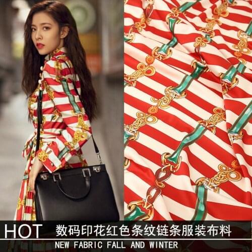 2020 new spring and summer simulation silk stretch satin fabric clothing custom digital printing chain skirt fashion fabric