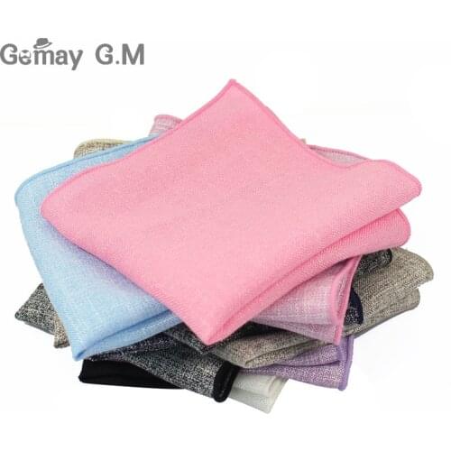 New Mens Cotton Handkerchiefs Woven Solid Hanky Mens Business Casual Pocket Square Handkerchief Wedding Hankies