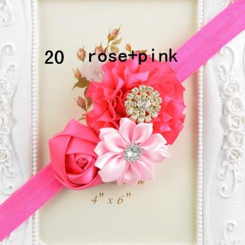 Wholesale 30pcs/lot girls Satin Rosette Flower Headband Kids Photo Prop Party Headdress 30pcs/lot Free Shipping #FDB80