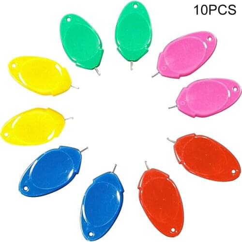 10pcs Plastic Guide Needle Threader DIY Automatic Thimble Wire Simple Insert Craft Thread Sewing Easy Machine Handmade Accessory