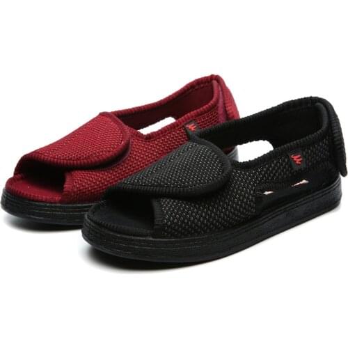 Adjustable Casual Cloth Shoes Men Women Multi-function Patients With Foot Swelling Shock Absorption Breathable Soft Flat Shoes
