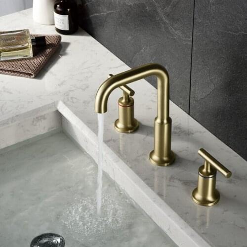 Luxury Gold Brushed bathroom sink faucet High-quality Brass mixer faucet,Rotation Cold and hot water tap