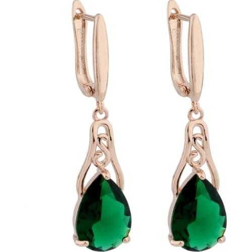 Earrings 2021 Trend Water Drop Earrings Modern Women Cute Wedding Party Jewelry 585 Rose Gold Color Unusual Earrings