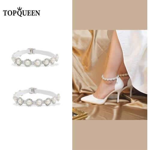 TOPQUEEN-AS01 Women’s Detachable PU Leather Shoe Straps Belt Band Holding Loose high Heels Pumps