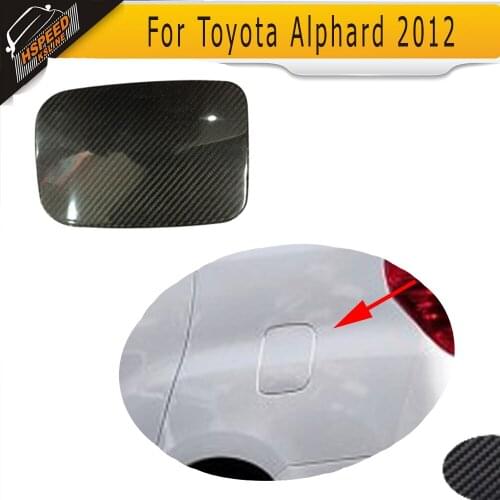 Carbon fiber Auto Side Oil Fuel tank cover trims for Toyota Alphard 2012