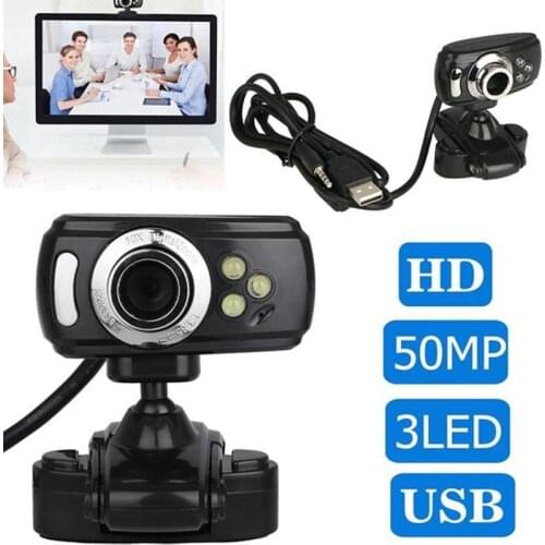 Web Cam with Clip Holder for Computer PC Laptop Desktop HD Webcam with Mic Night Vision Megapixel