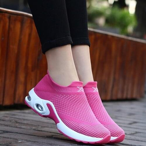 VTOTA Women Slip On Casual Sneakers Women Vulcanized Shoes Knitted Mesh Sock Sneakers Tenis Feminino Zapatos Mujer Wedges Shoes