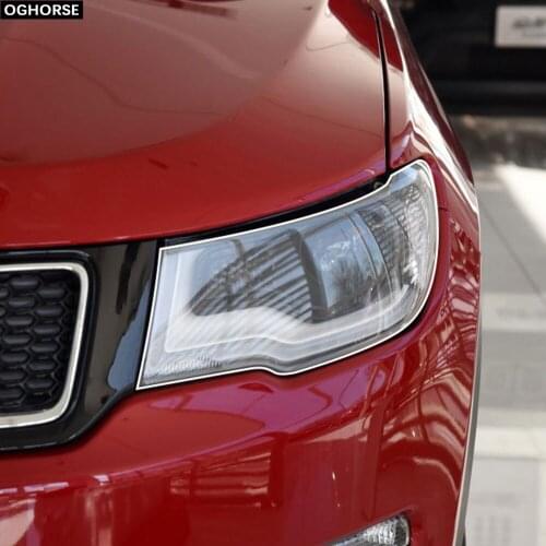 2 Pcs Car Headlight Protective Film Protection Transparent TPU Decal Sticker for Jeep Compass 2017 2018 2019 2020 Accessories