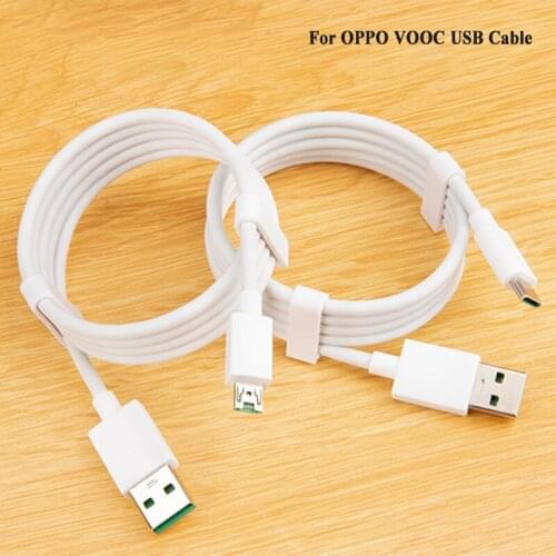 1M Type C Micro Cable 5A Fast Charging Charger Data Sync Cord Smartphone Cord For OPPO VOOC R17 Reno 5 4 3 2 Pro A93 A32 Find X2