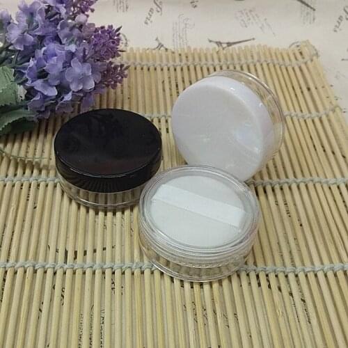 10/20/30/50/70pcs loose powder case with grid sifter & puff empty eyeshadow/power container cosmetic cream jar Makeup SubPackage