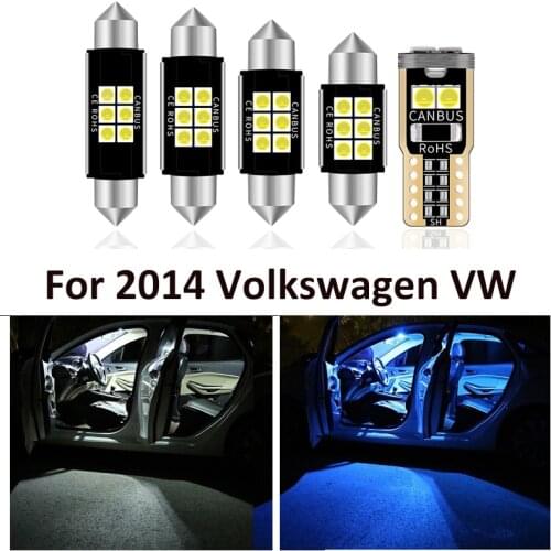 13 Pcs Car White Interior LED Light Bulbs Package For 2014 Volkswagen VW Jetta 6 MK6 VI Map Dome License Lamp Light Accessories
