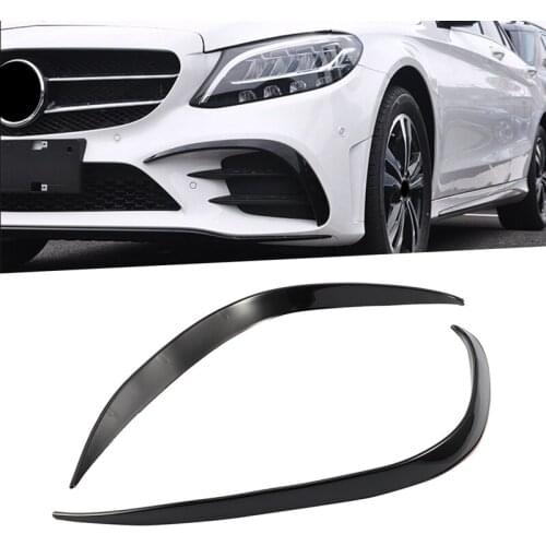 2Pcs Car Front Bumper Spoiler Splitter Cover for Mercedes-Benz C-Class C200 C260 W205 2019