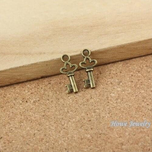 400 pcs Vintage Charms Crown key Pendant Antique bronze Fit Bracelets Necklace DIY Metal Jewelry Making10057