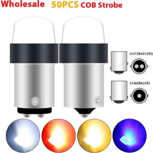 50PCS BA15S LED P21W 1156 1157 led BAY15D P21/5W Strobe Flash Light Brake Lamp Bulb Blink light DC12 Auto LED Tail Stop Light
