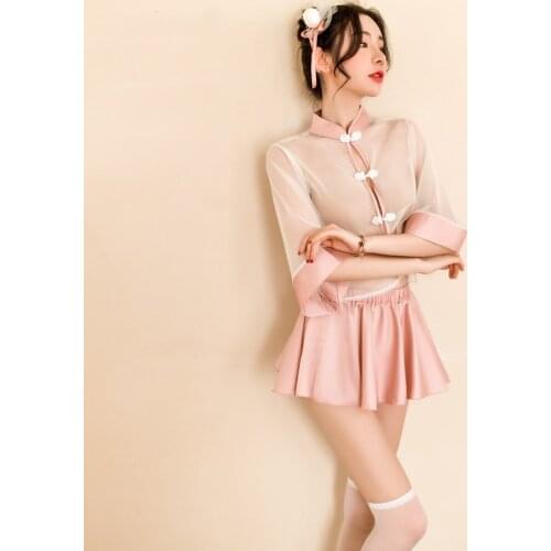 JIMIKO brand erotic cosplay costume retro cheongsam maid uniform sexy lingerie porno couple sex fantasies lingerie maid lingerin