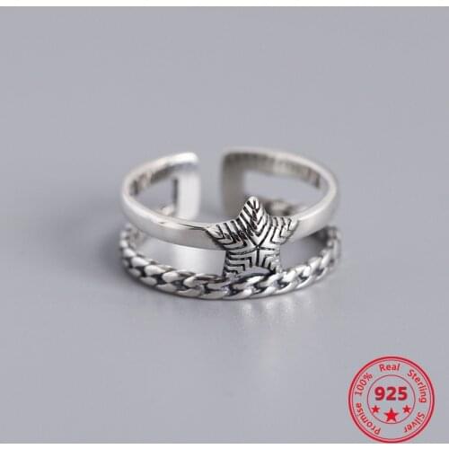 Factory Price100% 925 Sterling Silver Double-layer Ring With Ring Temperament Senior Atmospheretrendy Female Hand Jewelry