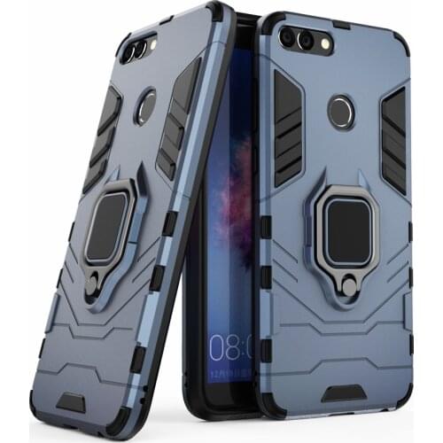 For Huawei P Smart 5.65 in Case Ring Stand Bumper Silicone + PC Cover For Huawei P Smart 2018 FIG-LX1 PSmart FIG-LA1 FIG-LX2 LX3